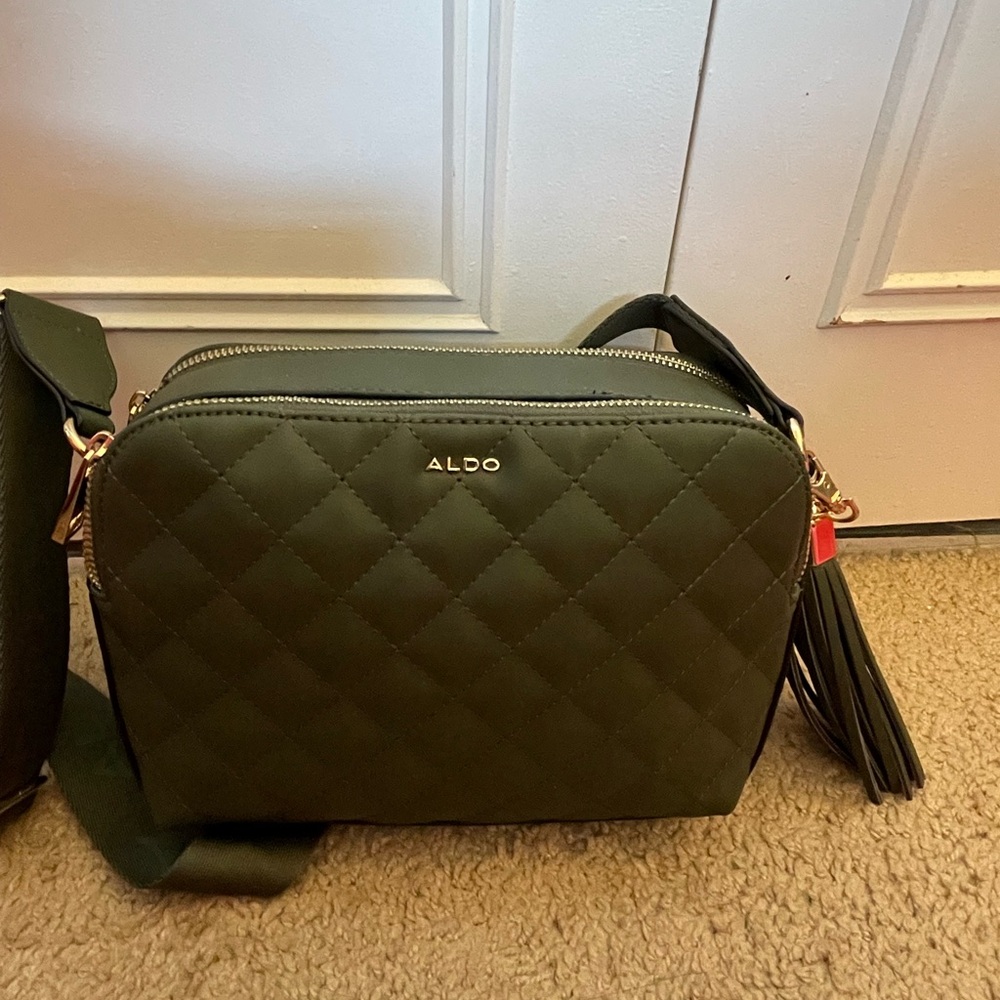 ALDO Green Quilted Crossbody Bag